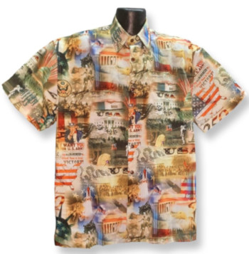 America 250 Hawaiian shirt- Made in USA- 100% Cotton